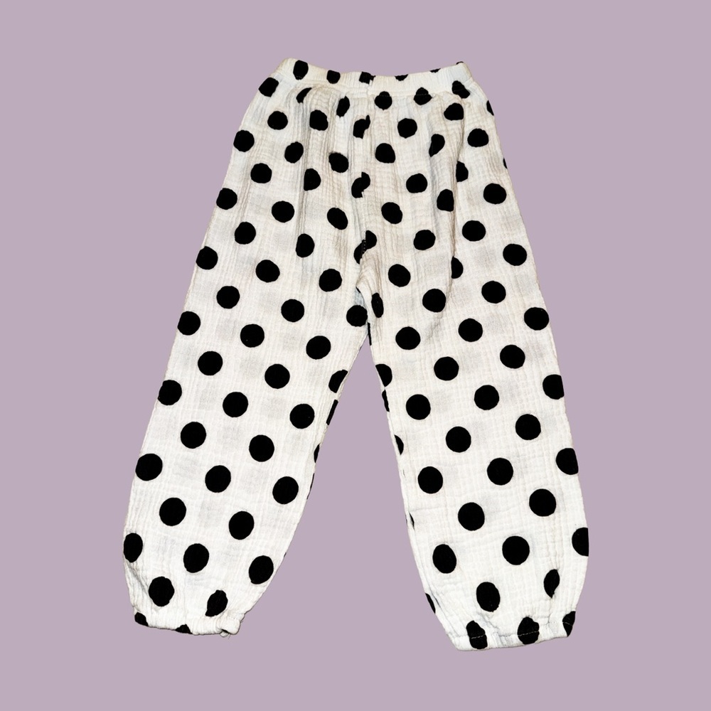 Kids Black and White Polka Dot Pants